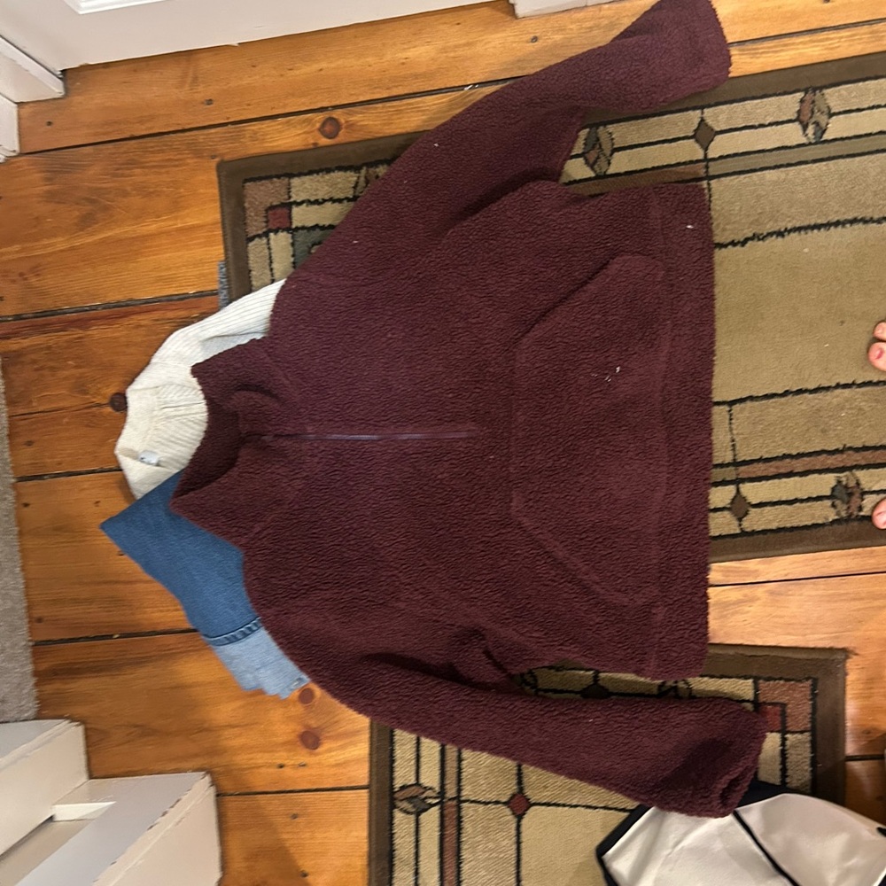 All in Motion Maroon Sherpa Fleece Jacket. Womens XXL - Picture 10 of 11